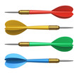 Set of color darts