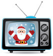 vector santa claus in retro tv set