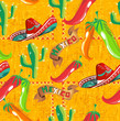 Mexican icons pattern