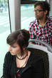 Passengers riding the bus
