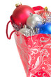 Christmas balls in gift bag