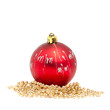 Christmas ball with golden beads