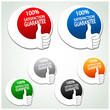 Vector satisfaction guarantee labels with gesture hand