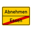 Vektor: ortsschild essen abnehmen I ortsschild essen abnehmen I