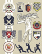 Vector: Cricket badges and elements Cricket badges and elements
