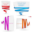 Vector set of origami paper speech bubbles.