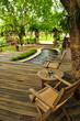 Relaxing in a Thai styled living area, rural villa