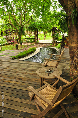 Photo: Relaxing in a Thai styled living area, rural villa Relaxing in a Thai styled living area, rural villa