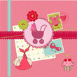 Scrapbook Baby shower Girl Set - design elements