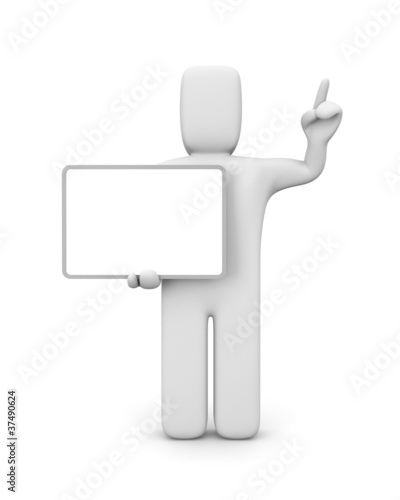 Illustration: Person with billboard Person with billboard