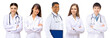 A group of good doctors. Isolated on a white