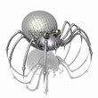 Metallic Robot-spider on the mirror surface. Metallic Robot-spider on the mirror surface.
