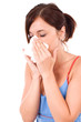 Photo: A sneezing woman A sneezing woman