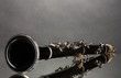 beautiful clarinet on a gray background beautiful clarinet on a gray background