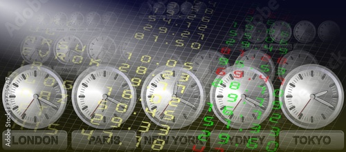 Illustration: Stock exchange clocks Stock exchange clocks