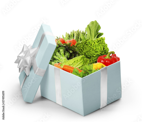 Photo: open gift box With vegetables open gift box With vegetables