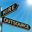 Hire Or Outsource Directions On A Signpost