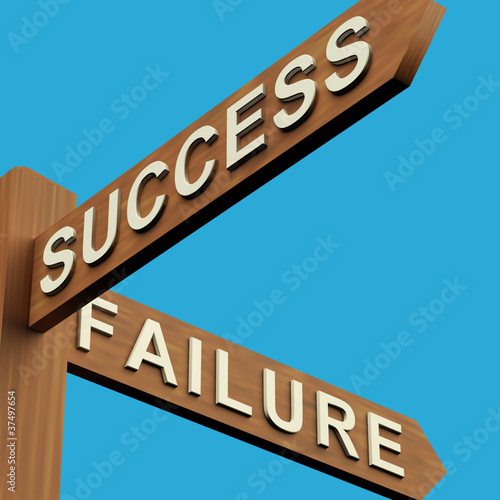 Illustration: Success Or Failure Directions On A Signpost Success Or Failure Directions On A Signpost