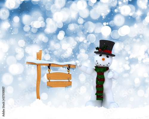 Illustration: Christmas snowman background Christmas snowman background