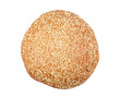top view of brown bread with sesame isolated on white background