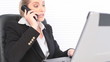 Vídeo: Businesswoman Talking On Mobile Phone Businesswoman Talking On Mobile Phone