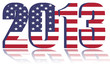 New Year 2013 with Flag of USA - a 3d image