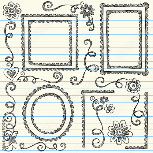 Vector: Sketchy Frames Doodles Vector Illustration Set Sketchy Frames Doodles Vector Illustration Set