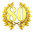80 eighty number laurel wreath