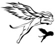 astrological winged lion vector illustration