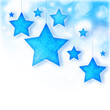 Blue stars Christmas tree ornamental border