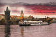 Charles Bridge in evening Prague, Czech Republic