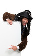 man disguised as a pirate