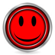 Vector: Smile face red circle icon Smile face red circle icon