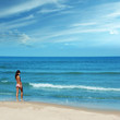 holidays at the seaside - beautiful tanned girl