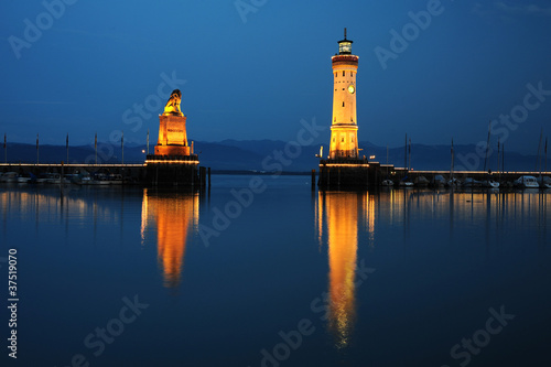 Photo: Old port of Lindau, Germany Old port of Lindau, Germany