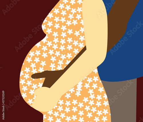 Illustration: Interracial Couple Interracial Couple