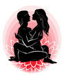 Couple practicing tantra yoga
