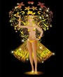 Ragazza Carnevale Oro e Luci-Exotic Golden Carnival Girl-Vector