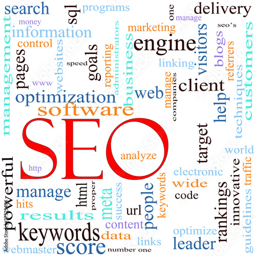 Illustration: SEO Word Cloud Concept SEO Word Cloud Concept