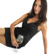 Beautiful female woman / model drinking wine