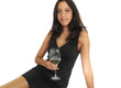 Beautiful female woman / model drinking wine