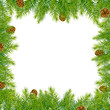 Border With Christmas Tree And Pine Cone