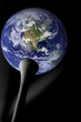 Golf ball earth and tee macro