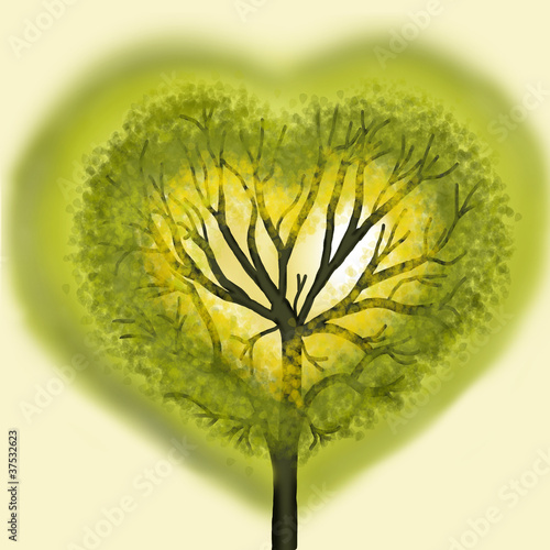 Illustration: Tree in the form of heart Tree in the form of heart