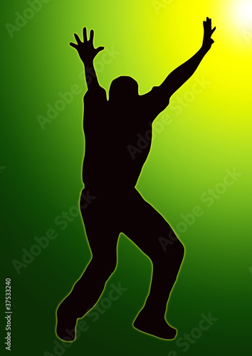 Illustration: Green Gold Back Sport Silhouette - Bowler Appealing Green Gold Back Sport Silhouette - Bowler Appealing