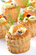 Blätterteigpastetchen mit Frischkäse und Frutti di mare