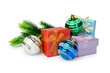 Christmas decoration on white background