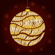 Christmas card with bauble made from greetings