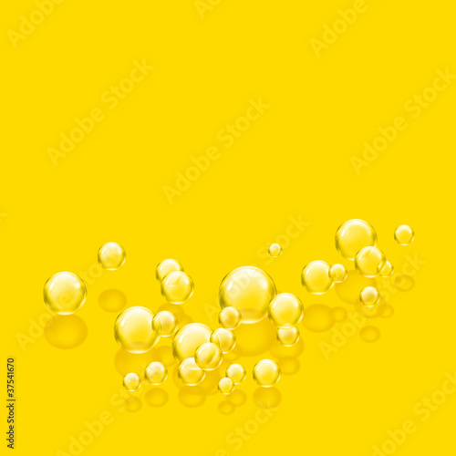 Illustration: bubbles yellow square bubbles yellow square