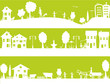 Vector: bannière vivre en ville ou à la campagne bannière vivre en ville ou à la campagne